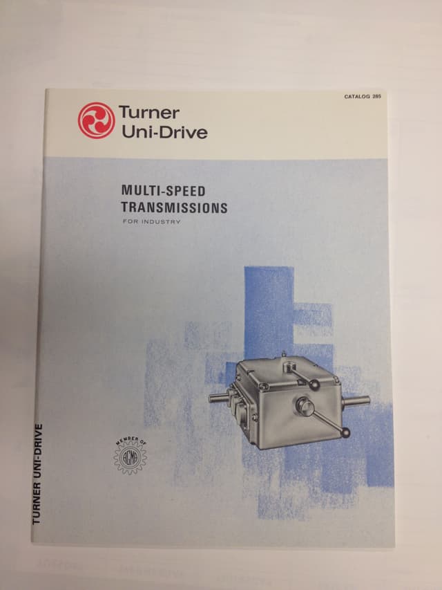 Modern Turner Uni-Drive multi-speed transmissions catalog
