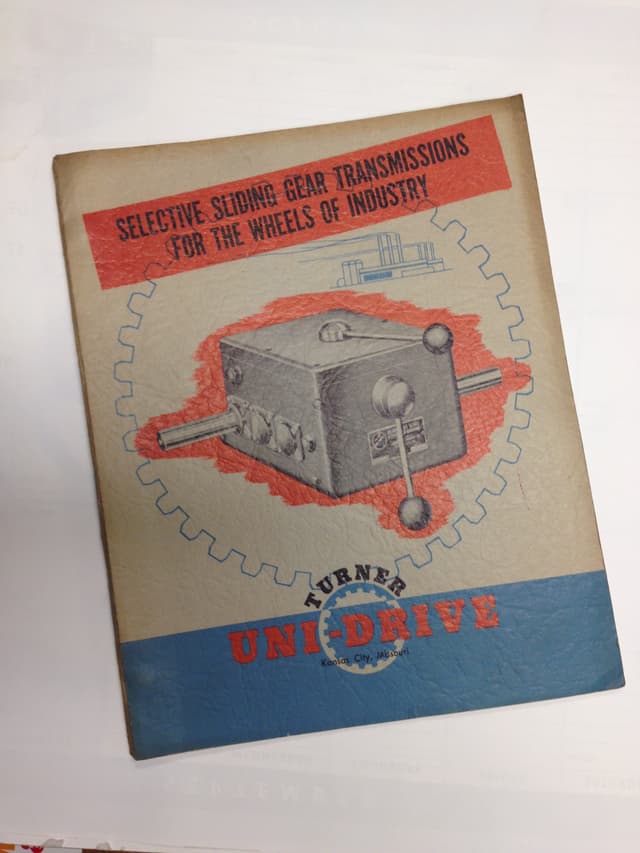 Vintage Turner Uni-Drive catalog cover