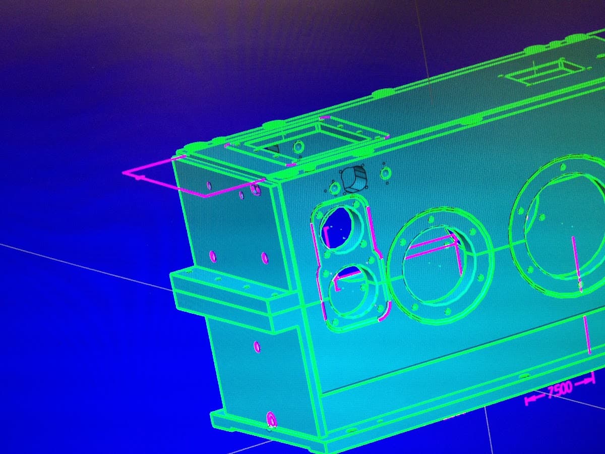 3D CAD model of a Turner Uni-Drive industrial gearbox